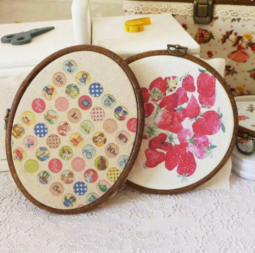 (image for) Plastic Faux Wood Grain Hoop Oval 6" x 7.5"